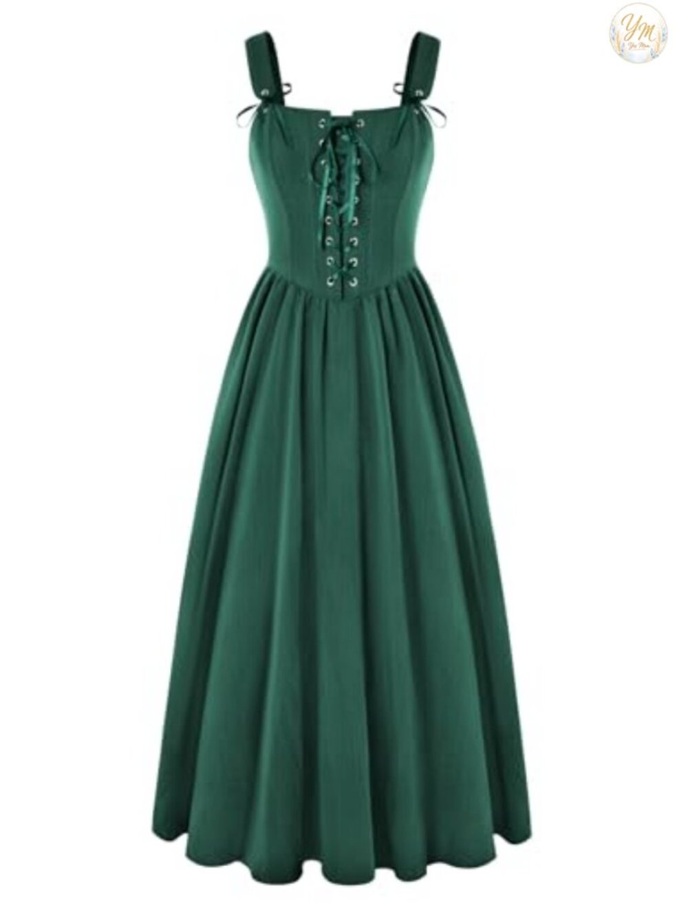 Renaissance Lace Up Corset Maxi Dress Sleeveless Cottagecore Medieval Costume